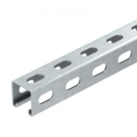 Perfil de montaje MS4141, ancho de ranura de 22 mm, FT, perforación lateral 6000 | 41 | 41 | 2,5 | Galvanizado por inmersión en caliente