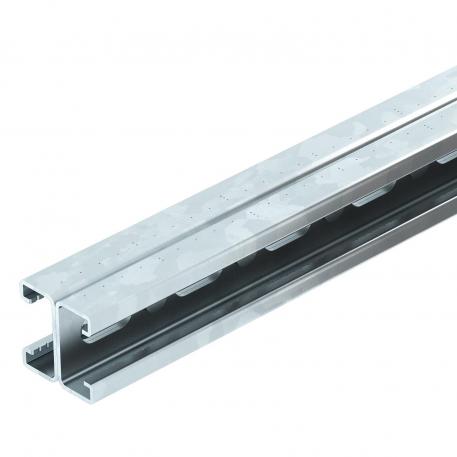 MS4121 mounting rail, slot 22 mm, double, FT, perforated