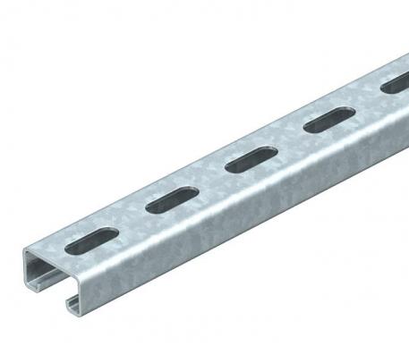 Perfil de montaje MS4121, ranura de 22 mm, perforado FS 600 | 41 | 21 | 2 | Galvanizado en banda