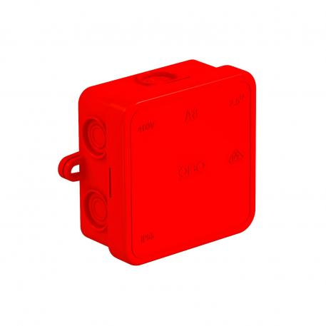 Caja de derivación A 8 65x65x32 | 7 | IP55 | 7 Entradas para diámetro de cable 5-14 mm | rojo