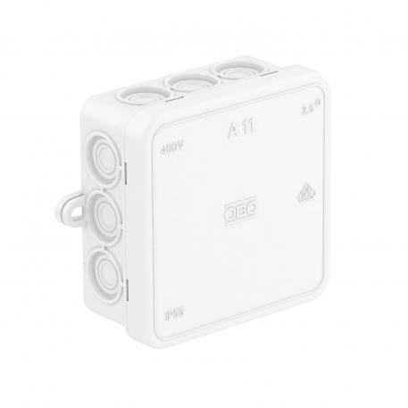 Junction box A 11 75x75x35 | 12 | IP55 | 12 entries for cable diameter 5–14 mm | Pure white; RAL 9010
