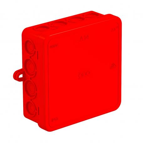 Caja de derivación A 14 90x90x35 | 16 | IP55 | 8 entradas para diámetros de cable de 5-14 mm 8 entradas para diámetros de cable de 5-11 mm | rojo