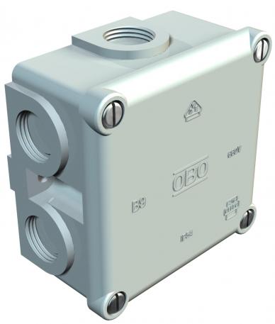 Junction box, B 9/B M, with thread 73x73x35 | 7 | IP54 | 7 break-out entries with thread M20 x 1.5 | Light grey; RAL 7035