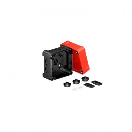 Caja de derivación X 02 85x85x57 | 7 | IP67 | 7 x Ø20 | Negro/rojo