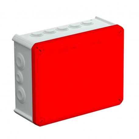 Caja de derivación T 250, con conos 225x173x86 | 16 | IP66 | 9 x M25 7 x M32 | Gris/rojo