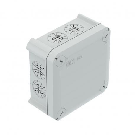 Junction box, T 60, with strain relief entries IP 31 100x100x48 | 7 | IP30 | 7 | Light grey; RAL 7035