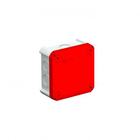 Caja de derivación T60 con entradas de extensión 100x100x48 | 7 | IP67 | 7 x Ø25 | Gris/rojo