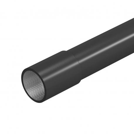 Tubo de acero con revestimiento de polvo negro, con rosca 20 | 3000 | 1,5 | M20x1,5