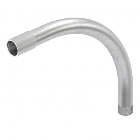 Hot-dip galvanised steel bend, with thread M20x1,5