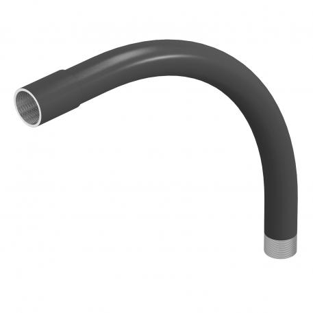 Curva de acero con revestimiento de color negro, con rosca M16x1,5
