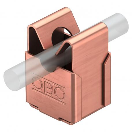 Cable bracket for Rd 8 mm, through-way Ø 7 mm, copper-plated 8 mm round | 20