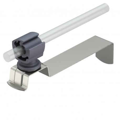 Roof conductor holder for tiled roofs, angled, Rd 8−10