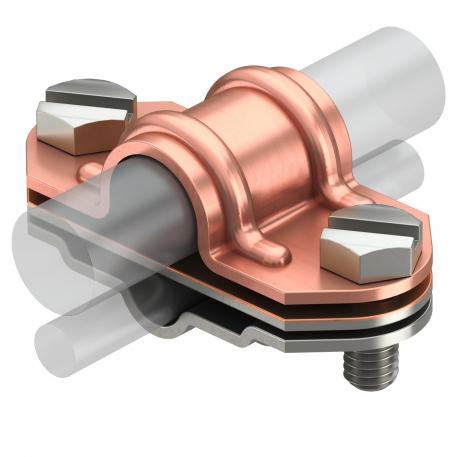 Universal bi-metal separating piece, Rd 16 copper, Rd 8-10 A2 Rd 8-10/FL30 x 16