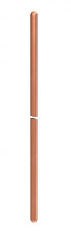 Air-termination/earth entry rod, rounded-off on both ends CU
