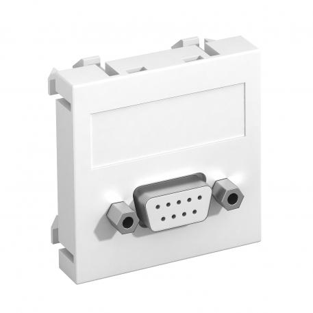 D-Sub9 connection, 1 module, straight outlet, as screw connection Pure white; RAL 9010