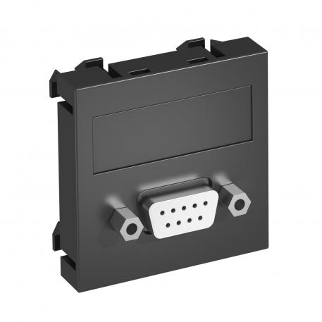 D-Sub9 connection, 1 module, straight outlet, as screw connection Black-grey; RAL 7021