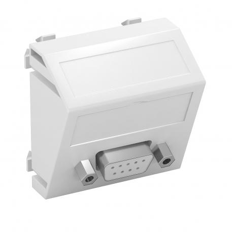 Toma D-Sub9, módulo 1, salida transversal, conexión por tornillo blanco puro; RAL 9010
