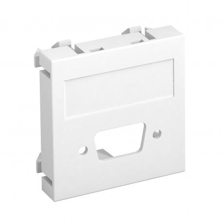 Multimedia support for VGA/D-Sub9 plug connection, 1 module, straight outlet Pure white; RAL 9010