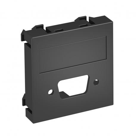 Soporte multimedia para conector VGA/D-Sub9, 1 módulo, salida recta negro grisáceo; RAL 7021