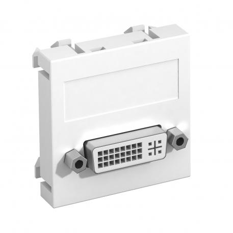 DVI-D connection, 1 module, straight outlet, as screw connection Pure white; RAL 9010