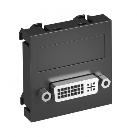 DVI-D connection, 1 module, straight outlet, as screw connection Black-grey; RAL 7021