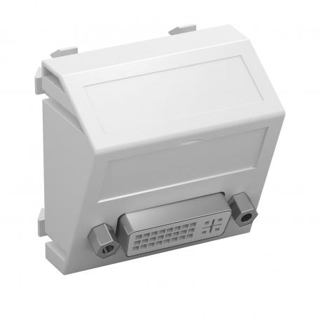 DVI-D connection, 1 module, slanting outlet, as screw connection Pure white; RAL 9010