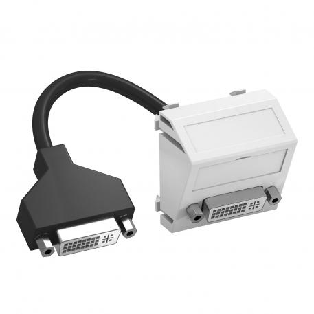 DVI-I connection, 1 module, slanting outlet, with connection cable