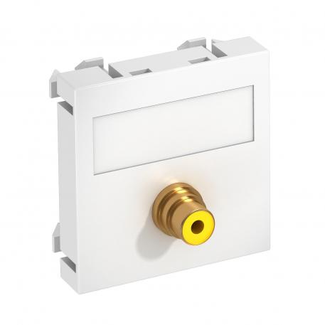 Video cinch connection, 1 module, straight outlet, as 1:1 coupling, pure white Pure white; RAL 9010