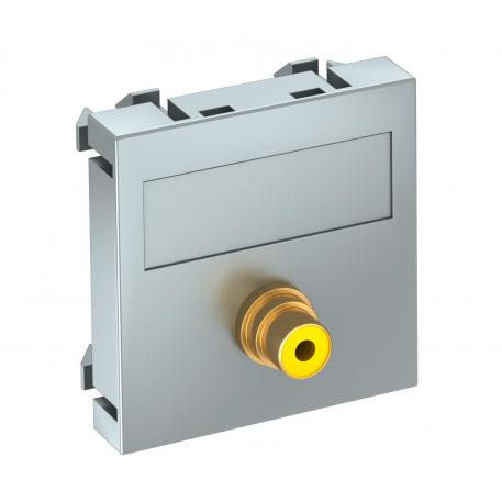Video cinch connection, 1 module, straight outlet, as 1:1 coupling, aluminium-painted Aluminium painted