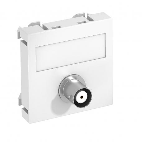BNC connection, 1 module, straight outlet, as 1:1 coupling, pure white Pure white; RAL 9010