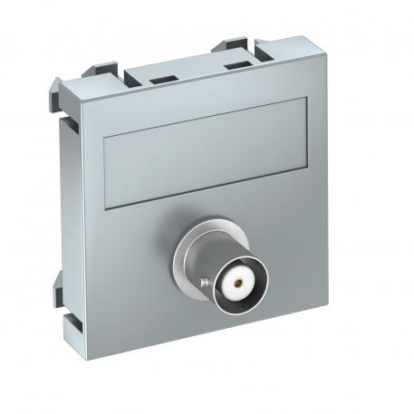 BNC connection, 1 module, straight outlet, as 1:1 coupling, aluminium-painted Aluminium painted