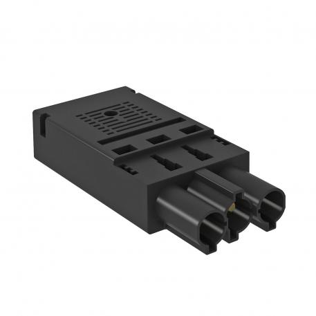Connector part 3-pin, spring power connection, black 