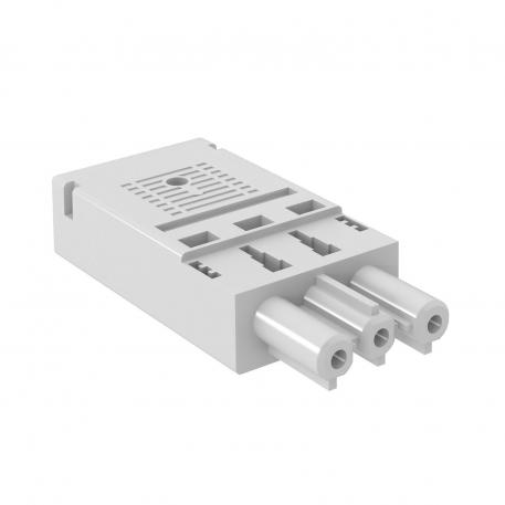Socket section 3-pin, spring power connection, white 