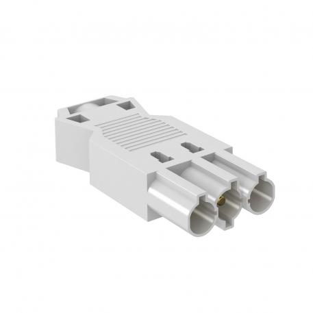 Connector part, 3-pin, screw connection, white 