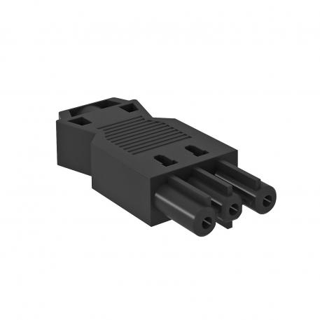 Socket section 3-pin, screw connection, black 