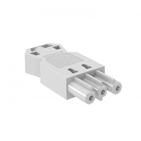 Socket section 3-pin, screw connection, white 