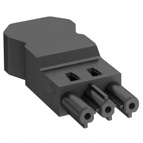 Socket section 3-pin, screw connection up to 4 mm², black 