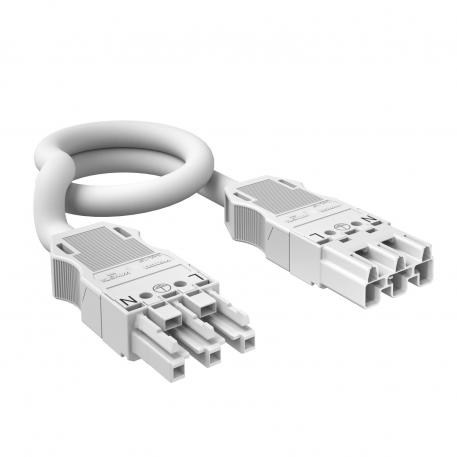Cable de conexión de 3 hilos, sin halógenos, sección transversal 2,5 mm², longitud 1 m, blanco 1000 | 3 | 2,5 *