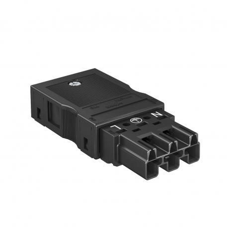 Connector part 3-pin, black 