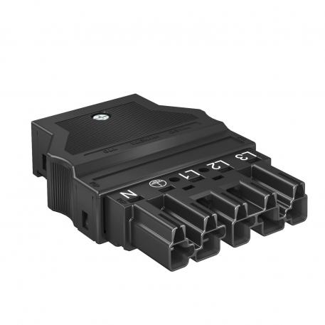 Connector part, 5-pin, black 