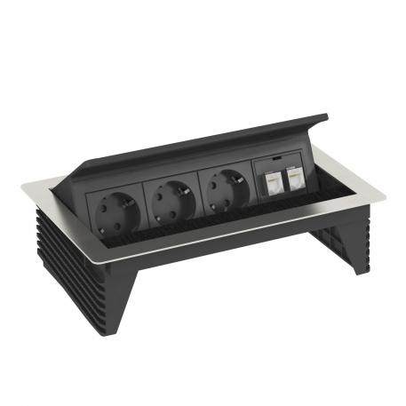 Deskbox DBK, 3 tomas de corriente, 2x RJ45 cat. 6