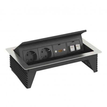 Deskbox DBK, 2 tomas de corriente, HDMI, 2x RJ45 cat. 6