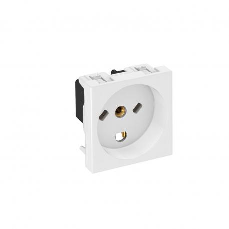 0° socket, Denmark, single, IT-encoded Pure white; RAL 9010