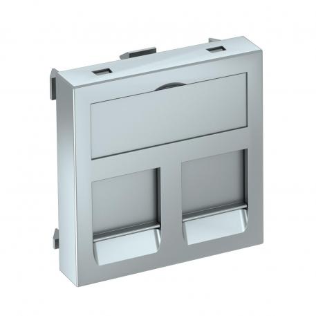 Data technology support, 1 module, straight outlet, type EP Aluminium painted