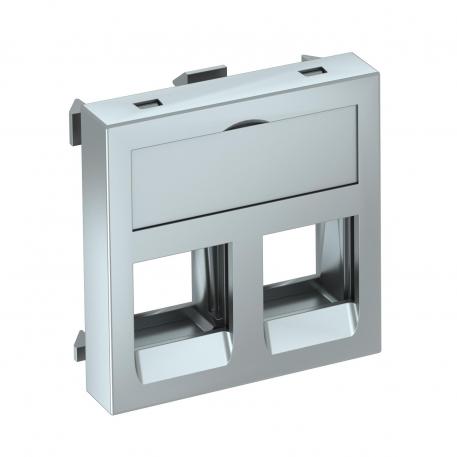 Data technology support, 1 module, straight outlet, type C, without dust protection slider Aluminium painted