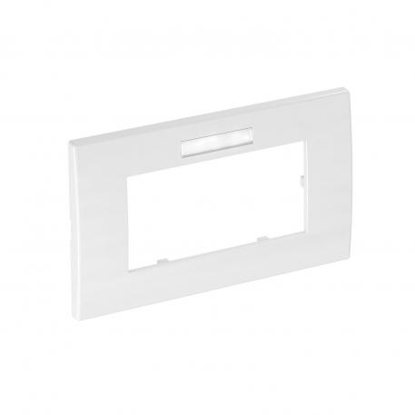 Cover frame AR45-BF2, for accessory mounting box 71GD13, double, with labelling panel for horizontal device installation