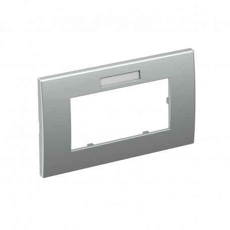 Cover frame AR45-BF2, for accessory mounting box 71GD13, double, with labelling panel for horizontal device installation 
