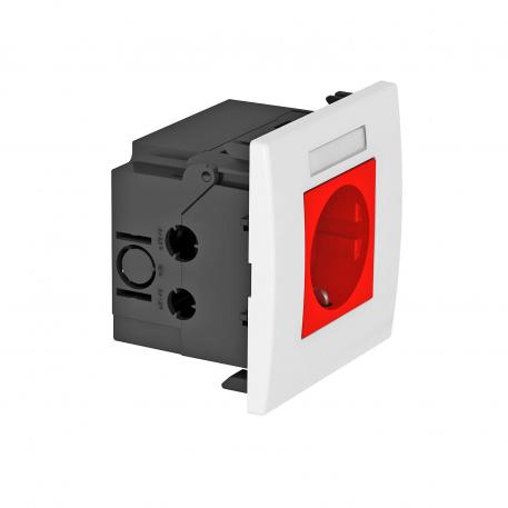 Unidad de caja de enchufe AR45, simple, con campo identificativo para la instalación horizontal de mecanismos 