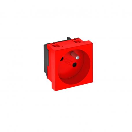 33° socket, with earthing pin, single Signal red; RAL 3001