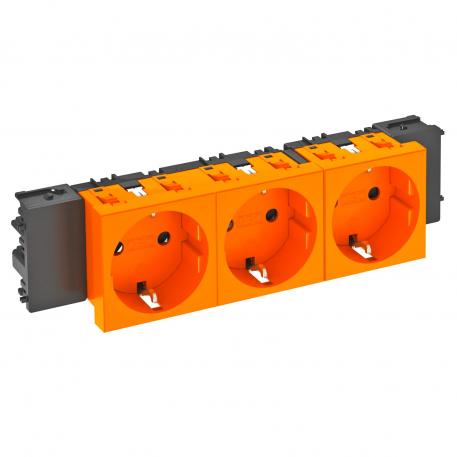 Socket 0°, Connect 45, protective contact, triple 